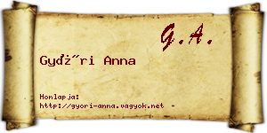 Győri Anna névjegykártya